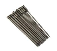 LatoYard Set di punte Torx extra lunghe da 150 mm, 11 pezzi, da T8 a T40, ad alta durezza, con gambo esagonale da 6,35 mm, per trapano elettrico e avvitatore a percussione