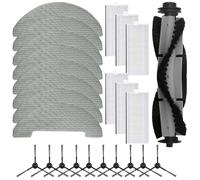 LatoYard Set di spazzole principali, spazzole laterali, filtro e panno per mocio di ricambio, compatibile con robot MR1, HR1010 e HR1010 (B)