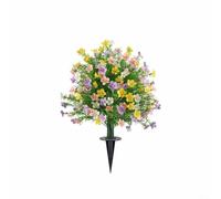 LatoYard Sfera artificiale in finto bosso con picchetto, 60 x 40 cm, resistente ai raggi UV, per esterni, giardino, vialetto, colore bianco