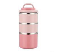 LatoYard SS304 - Contenitore per il pranzo isolato in acciaio a 3 strati | Acciaio inossidabile SS304, guarnizioni in silicone, design a prova di perdite, mantiene il cibo fresco