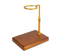 LatoYard Supporto per gocciolatore di caffè in rame, in lega di alluminio con base in legno, supporto per filtro girevole per varie dimensioni, installazione stabile (rame rotondo)