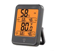 LatoYard Termoigrometro digitale compatto per casa e ufficio, monitoraggio dell'umidità della temperatura in tempo reale con guida visiva al comfort, per alimentazione a batteria (MC41 nero)