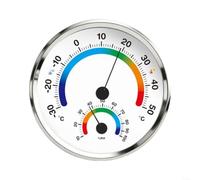 LatoYard Termometro e igrometro analogico senza batteria ad alta precisione per quadrante per casa, giardino, serra, cameretta dei bambini, montaggio a parete o da tavolo (bianco e argento)