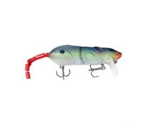 LatoYard Topwater - Esca segmentata per la pesca del topo, 15,5 g, con coda multigiunta, per lanciare persico, persico lungo in acqua dolce e salata (5# topo verde)