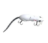 LatoYard Topwater - Esca segmentata per la pesca del topo, 15,5 g, con coda snodata per lanciare persico lungo in acqua dolce e salata (2# topo bianco)
