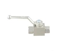 LatoYard Valvola a sfera ad alta pressione con filettatura interna, 2 vie, 500 bar MWP, per impianti idraulici, ghisa/acciaio al carbonio, da M16X1,5 a M27X2