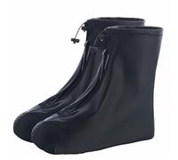 LATRAT 1 paio di copriscarpe impermeabili, copriscarpe impermeabili riutilizzabili con cerniera copristivali da pioggia, stivali da pioggia antiscivolo Muddy Road, Unisex, nero, XXL
