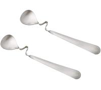 LATRAT 2 cucchiai da miele in acciaio inox, manico curvo, latte, caffè, miele, marmellata, cucchiaino da tè, cucchiaino da caffè, cucchiaio da miele con manico curvo