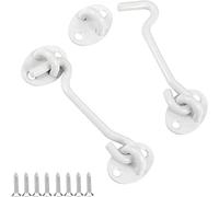 LATRAT 2 ganci per cabina in acciaio inox da 4 pollici, ganci per finestre, ganci per porte e finestre, colore bianco