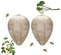 LATRAT 2 pezzi di nido per calabroni, impermeabile Wasp Nest Decoy, da appendere a nido di vespe falso per espellere vespe davanti a casa e in giardino