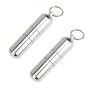 LATRAT 2 pezzi Mini Portasigarette in Alluminio Supporto Portachiavi in Alluminio per Uomo Donna Impermeabile Rotonda Sigarette Borse Box
