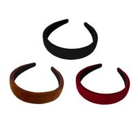 LATRAT 3 Cerchietti per Capelli da Donna in Velluto, Stile Retrò, Fai da Te, 3 Colori