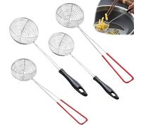 LATRAT 4 Pcs Acciaio Inossidabile Colino Fonduta, Ragno Setaccio Skimmer, Cucchiaio Skimmer, Cucchiaio di Schiuma Ragno Setaccio Setaccio Cucchiaio Per La Cottura Di Verdure Funghi Carne Pesce