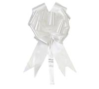 LATRAT 60 Pezzi Fiocchi Regalo Grandi, Coccarde Matrimonio Auto Fiocchi Decorazioni Nozze Nastro Addobbi Macchine Casa Giardino, 4,5 * 150 cm, Bianco