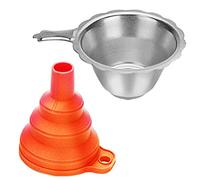 LATRAT - Accessori per stampante 3D, in silicone, filtro in acciaio inox, imbuto retrattile, filtro in resina per versare la resina nel flaconcino