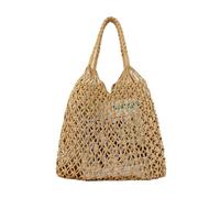 LATRAT Borsa a tracolla Mesh Beach Bag, borsa estiva in paglia da donna in tessuto a mano, borsa da spiaggia per lavoro, ufficio, viaggi, shopping, scuola e uso quotidiano, marrone