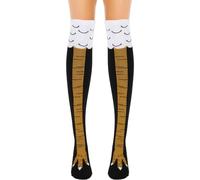 LATRAT Calzini con gambe di pollo Pazzo divertente,Calzini sopra il ginocchio Novità creativa,Calzini caldi dell'inverno del fumetto, divertenti accessori per vestiti regalo, Nero , 21