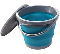 LATRAT Secchio da 5 litri con coperchio, pieghevole, secchio per tacchino con coperchio, rotondo, portatile e pieghevole, in plastica PP TPR, materiale da pesca, per uso esterno, interno