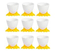 LATRAT Set di 9 portauova, portauova, per bambini, per la colazione, per uova, in cucina, per uova sode, colore giallo