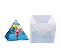 LATRAT Stampo in silicone a forma di piramide orientale, cubo conico e piramide per resina artigianale, in silicone, struttura in plastica triangolare, 15 cm