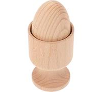 LATRAT Uovo in legno con tazza porta uova con uova in legno non finito per il bambino Materiale educativo precoce
