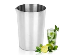 Latta di miscelazione in acciaio inossidabile, Shaker Cocktail di vetro brocca per cocktail in metallo miscelatore per bicchieri in vetro per cocktail bar brocca per mescolare bevande(D'argento)