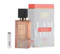 Lattafa Ana Abiyedh Coral Eau de Parfum 60 ml, profumo arabo unisex a lunga durata, con atomizzatore ricaricabile da 5 ml, fragranza agrumata, floreale e dolce (Ana Abiyedh Coral)