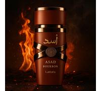 Lattafa Asad Bourbon Eau de Parfum 100 ml da uomo ispirato a The Most Wanted - profumo arabo di Dubai, fragranza orientale con vaniglia, ambra, spezie e note legnose, alternativa profumata di lusso a 