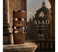 Lattafa Asad Bourbon Profumo da Uomo EDP 50ML Fragranza Calda Speziata Legnosa alla Vaniglia e Ambra di Lunga Durata vetro