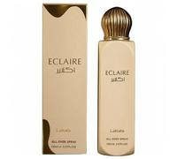 Lattafa Eclaire All Over Spray 150 ml - Nebbia profumata gourmet per donna, profumo di lunga durata, caramello, vaniglia, latte dolce e miele, profumo di Dubai per corpo e capelli, idea regalo donna