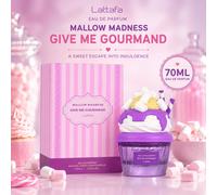 Lattafa Give Me Gourmand Mallow Madness 70ML Eau De Parfum per donne, profumo dolce al marshmallow dessert a lunga durata vetro