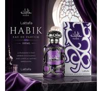 Lattafa Habik Profumo da Donna 100ML Floreale Fruttato Gelsomino Pera Muschio Lunga Durata Eau De Parfum Bottiglia Viola vetro