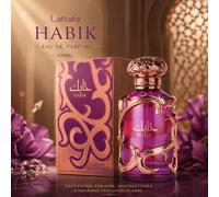 Lattafa Habik Profumo da Donna 100ML Floreale Fruttato Muschio Gelsomino Pera Lunga Durata Eau De Parfum vetro