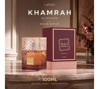 Lattafa Khamrah Dukhan Profumo 100ML Fragranza Unisex Affumicata Dolce Speziata Vaniglia Lunga Durata Eau De Parfum vetro