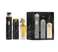 Lattafa Maahir Per Unisex Set Regalo Da 3 Pezzi (100 Ml EDP + 200 Ml Deo)