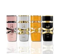 Lattafa per unisex 4 pezzi eau de parfum set regalo (yara per donne + yara moi per donne + yara tous per donne + asad per uomini) 3,4 once/100 ml cia
