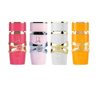 Lattafa 4-teiliges Set Eau de Parfum Spray f r Frauen (3,4 Unzen Yara + 3,4 Unzen Yara Moi + 3,4 Unzen Yara Tous + 3,4 Unzen Yara Candy)