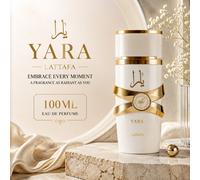 Lattafa Yara Eau de Parfum Bianco 100ml, Profumo da donna a lunga durata, fragranza floreale con vaniglia e muschio vetro