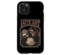 Latte Art Coffee Grim Reaper Retro Vintage Funny Adult Humor Custodia per iPhone 11 Pro