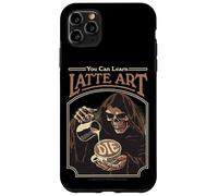 Latte Art Coffee Grim Reaper Retro Vintage Funny Adult Humor Custodia per iPhone 11 Pro Max