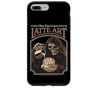 Latte Art Coffee Grim Reaper Retro Vintage Funny Adult Humor Custodia per iPhone 7 Plus/8 Plus