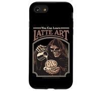 Latte Art Coffee Grim Reaper Retro Vintage Funny Adult Humor Custodia per iPhone SE (2020) / 7 / 8