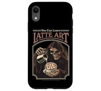 Latte Art Coffee Grim Reaper Retro Vintage Funny Adult Humor Custodia per iPhone XR