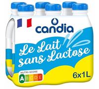 Latte Candia senza lattosio, leggero, morbido e digeribile, 6 x 1 l, per una facile digestione e un gusto delizioso, formato pratico per tutta la famiglia