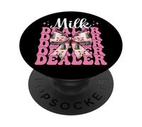 Latte Commerciante Dairy Farmer Mucca Latteria Ragazza Mamma Coquette PopSockets PopGrip Adesivo