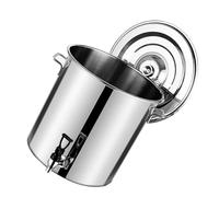 Latte denso in lattina con rubinetto e coperchio inclusi, pentola for brodo con beccuccio for la preparazione casalinga, pentola for brodo in acciaio inossidabile for uso domestico all'aperto(10L)