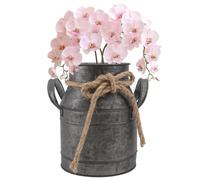 Latte Galvanizzato Può Antico Retrò Rustico Shabby Chic Primitivo Flower Holder