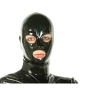 Lattice Kapuze Männer Sexy Schwarze Gummihaube Mit Augen Mund Nasenlöcher Öffneten Handgefertigte Kopfbedeckung, nero, S