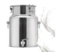 Lattiera in acciaio inox 304 resistente con rubinetto e coperchio, dispenser per bevande e brocca dacqua portatile, secchio ermetico per la conservazione di liquidi per vino, olio (24L/6.34Gal)