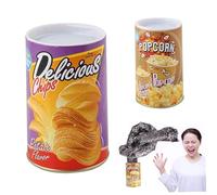 Lattina di serpente con patatine di Halloween 2 pezzi riutilizzabile impermeabile divertente salto ingannevole primavera sorpresa serpente giocattolo portatile leggero scherzo giocattoli per il p.